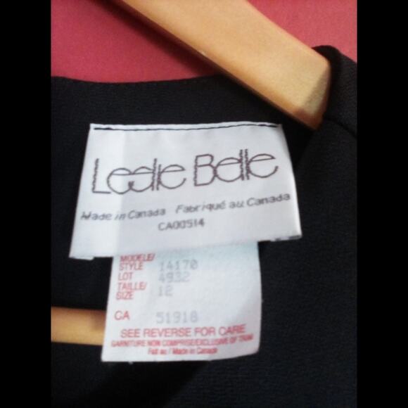 Vintage Leslie Belle Shift Dress Black 12 - Picture 2 of 5